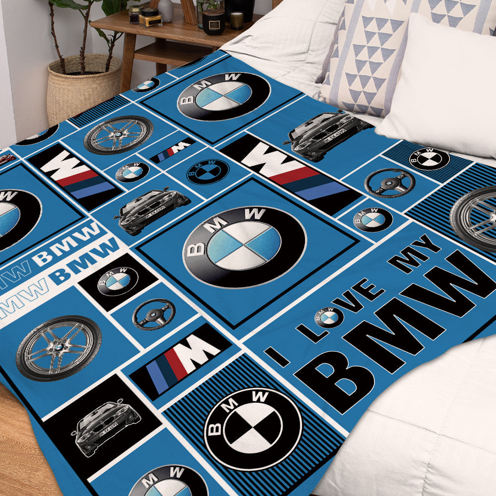 BMW Car Logo Blanket Bedroom Decor Blanket Gift for Husband