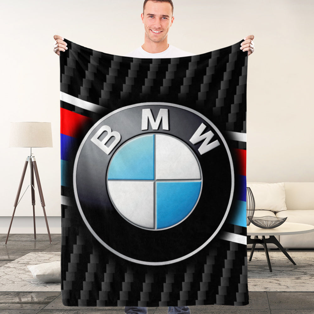 BMW Car Logo Blanket Gift for Husband Bedroom Decor Blanket