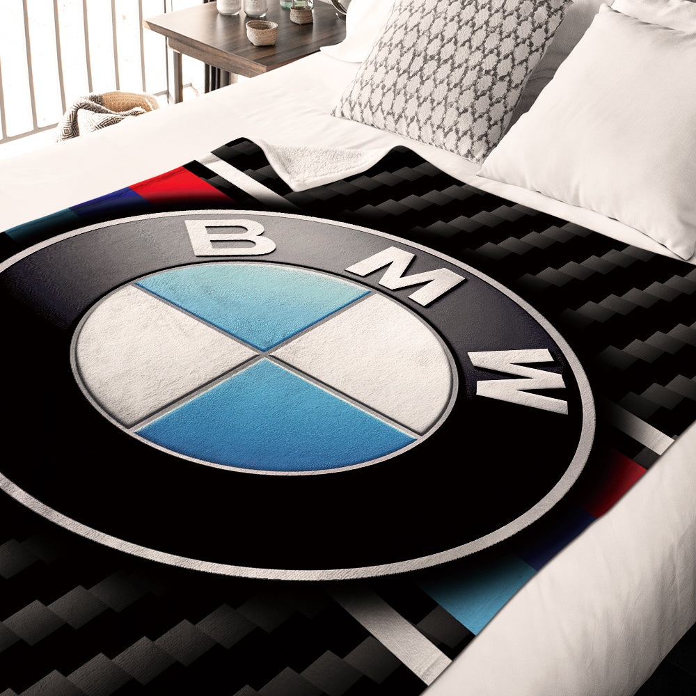 BMW Car Logo Blanket Gift for Husband Bedroom Decor Blanket