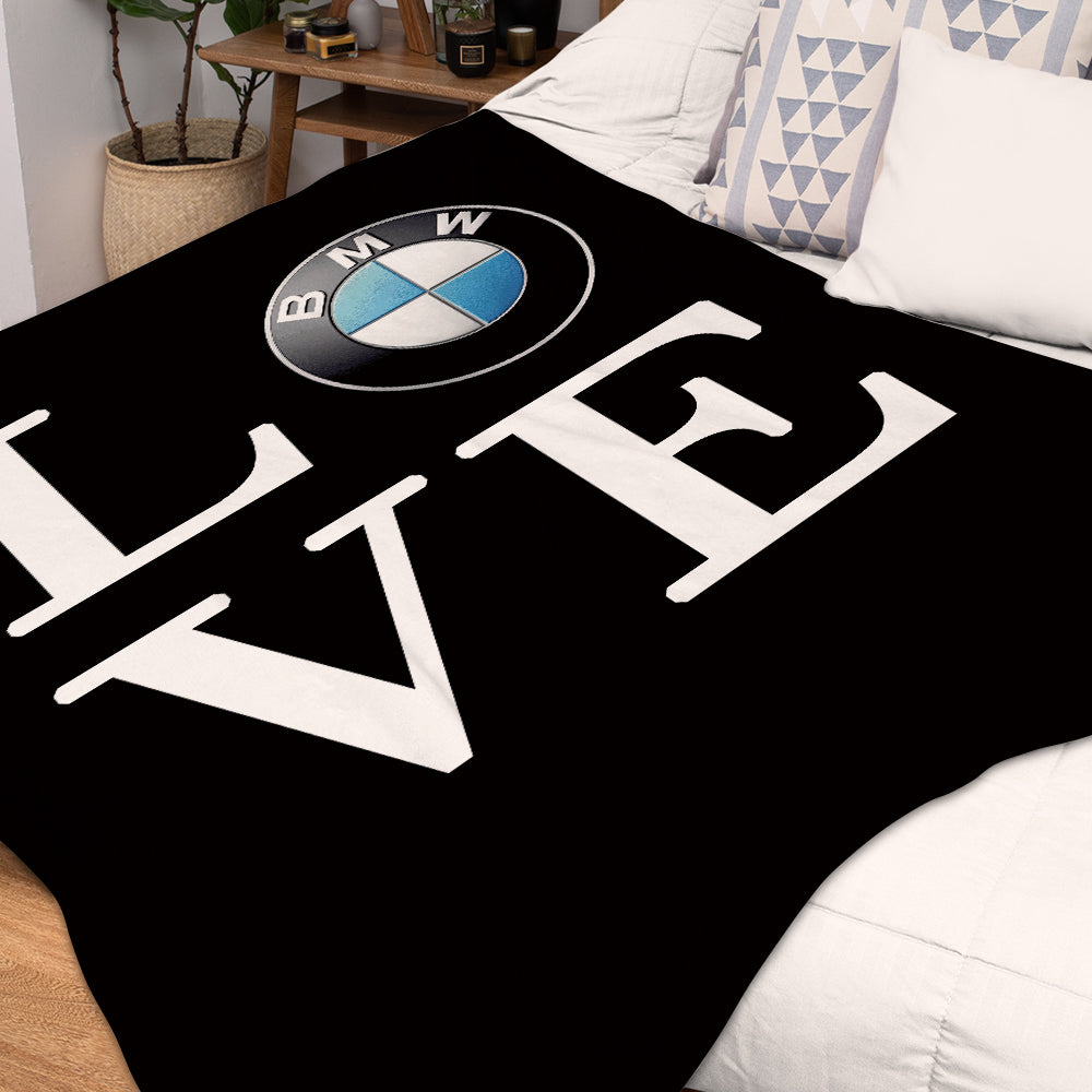 BMW Blanket Car Logo Blanket Decor Bedding Bedroom I Love BMW