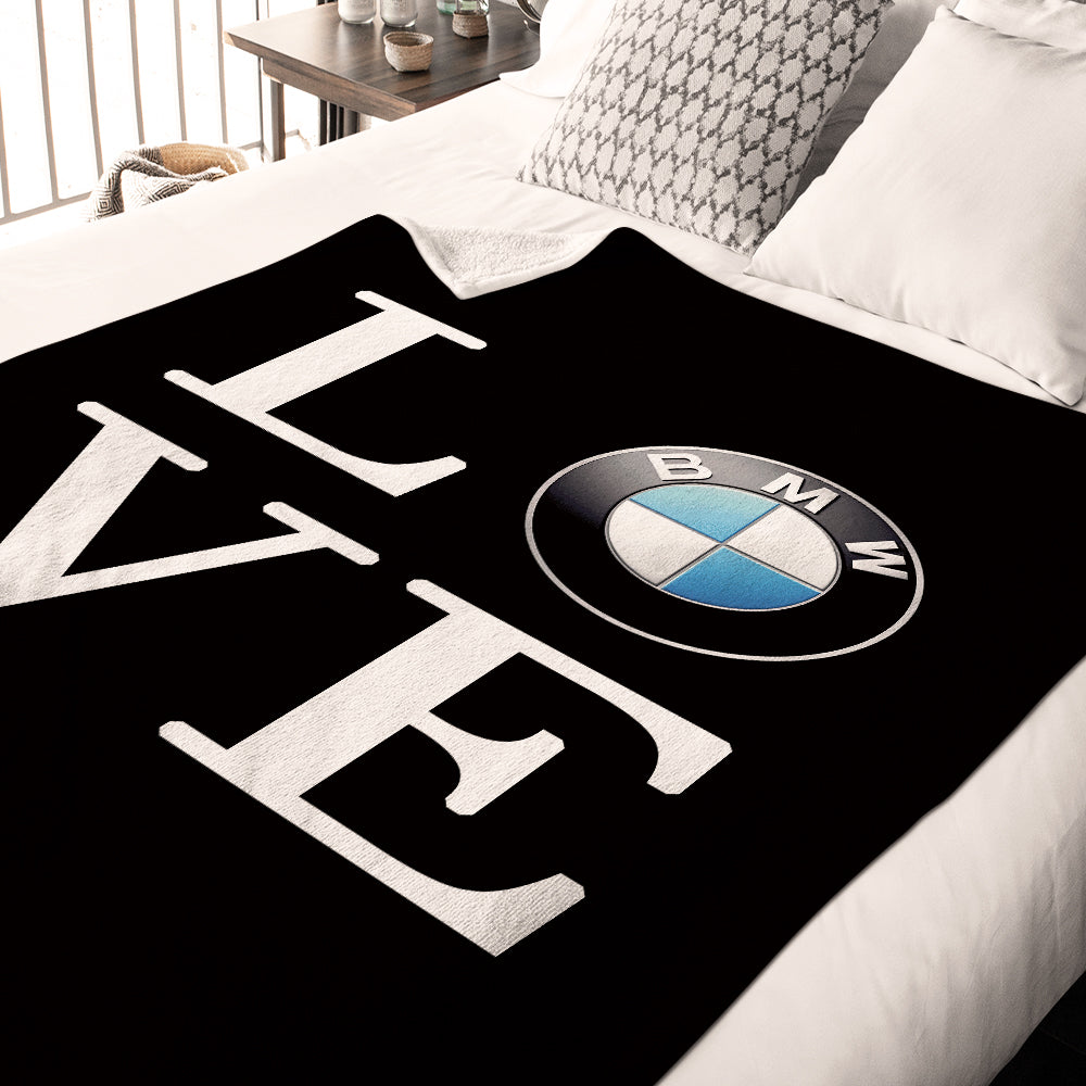 BMW Blanket Car Logo Blanket Decor Bedding Bedroom I Love BMW