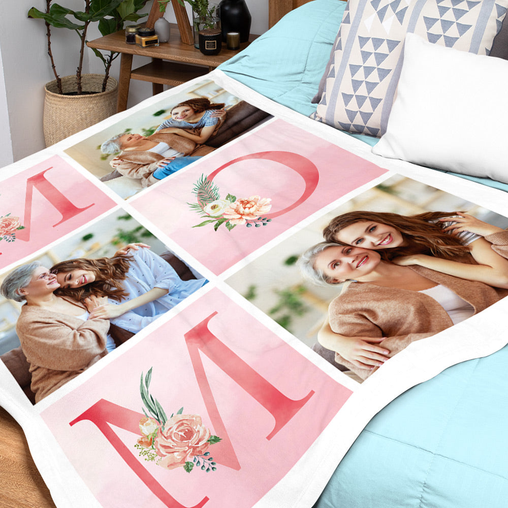 Mother's Day Blanket Custom Photo Blanket Gift for Mom