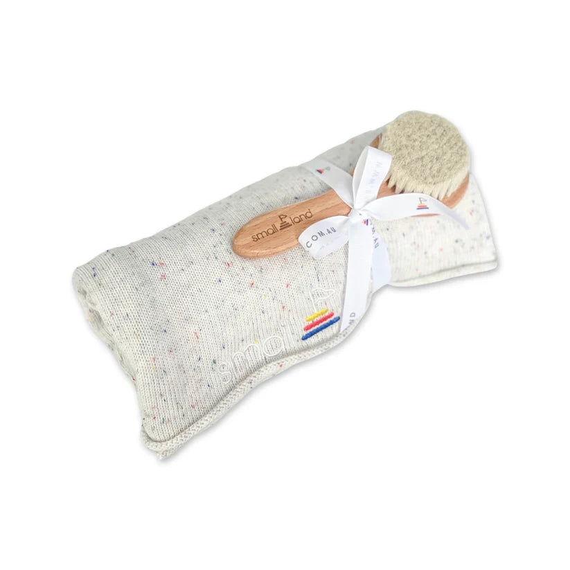 Small Land - Heirloom Knit Blanket | Speckled Snow