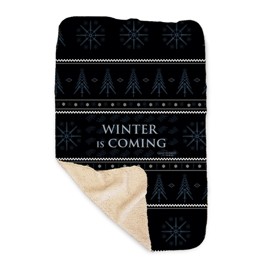Game of Thrones Winter Is Coming Holiday Sherpa Blanket