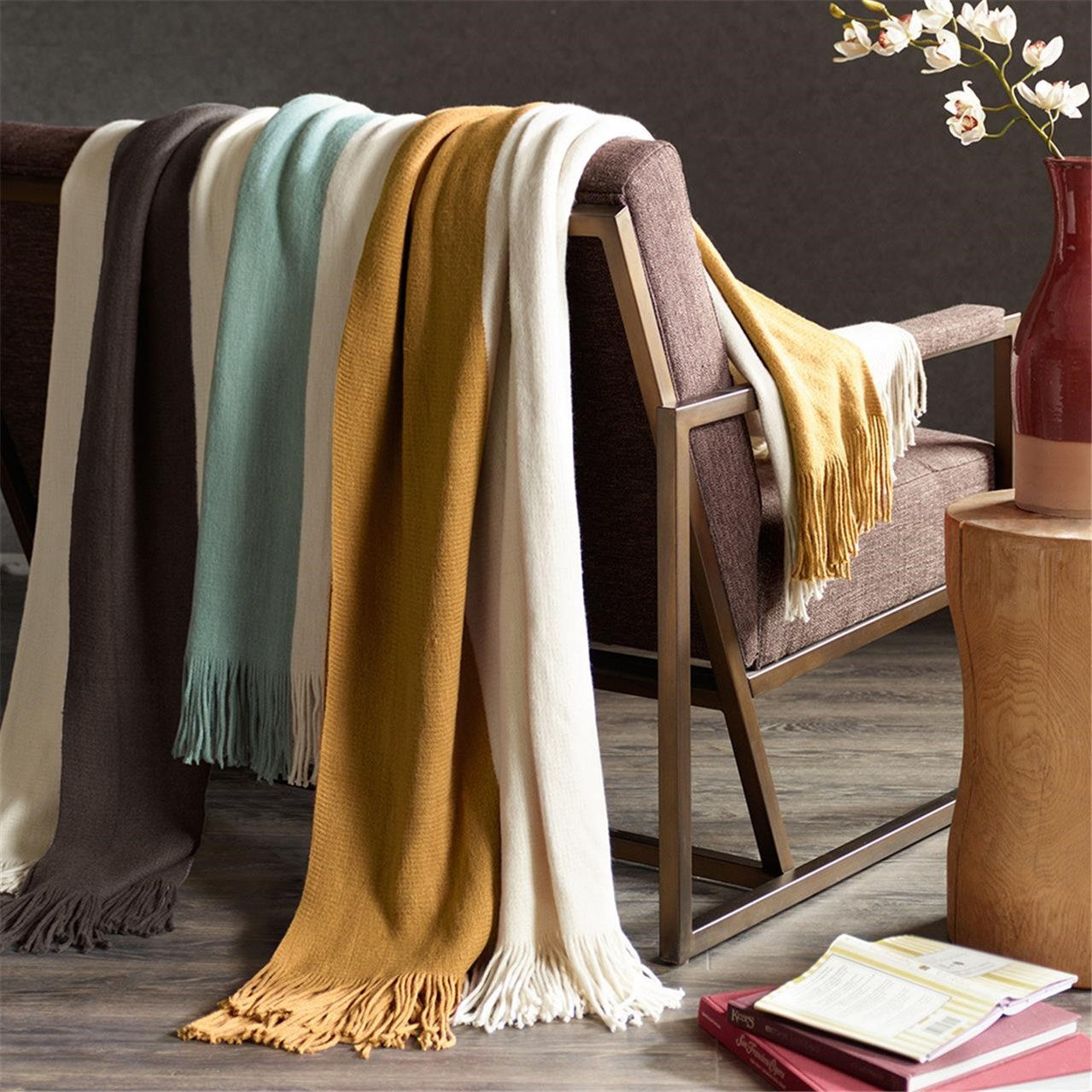 INK+IVY Stockholm Color Block Throw In Taupe