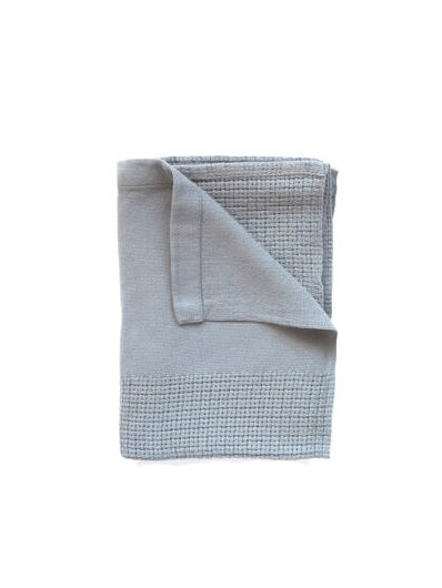 Mungo Organic Cellular Cotton Baby Blanket Metal Grey Weston Table