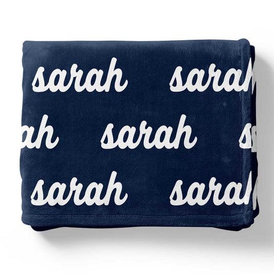 Personalized Color Blanket | Navy & White