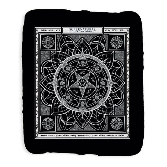 Supernatural Symbols Grey Sherpa Blanket