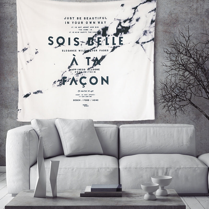 Monochrome Tapestry Wall Hanging Throw Cloth