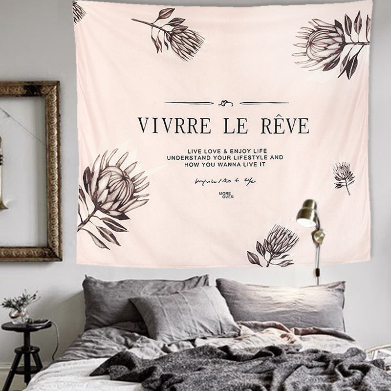 Monochrome Tapestry Wall Hanging Throw Cloth