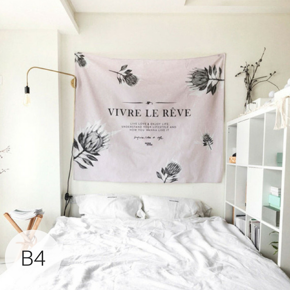 Monochrome Tapestry Wall Hanging Throw Cloth