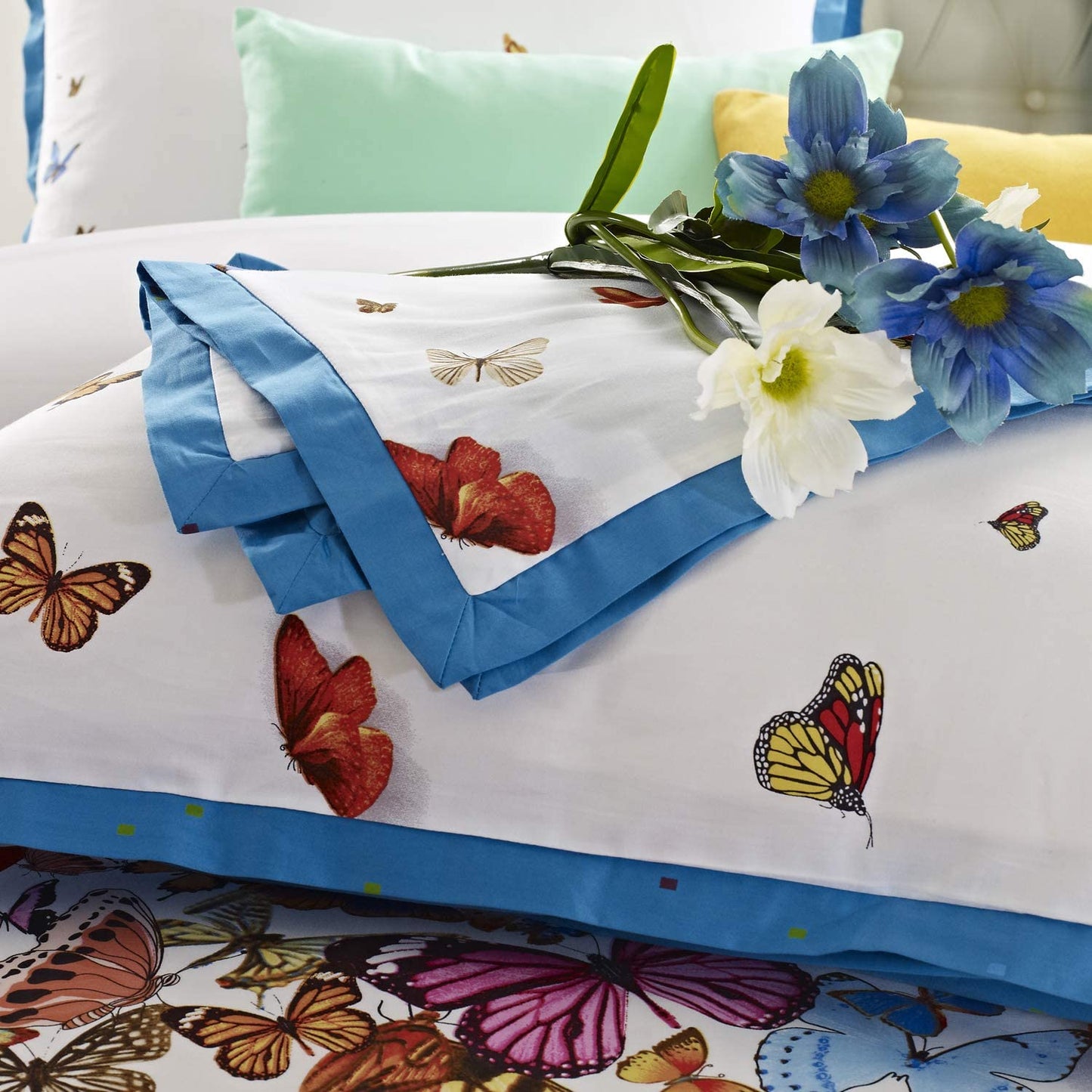 Butterfly 7 Piece Cotton Duvet Cover Set, King