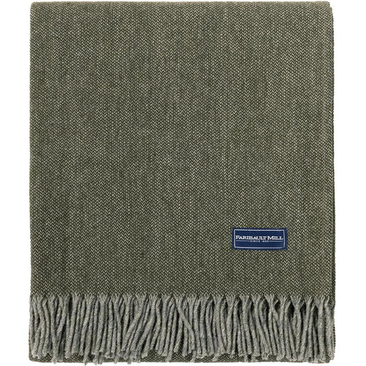 1 Ashby Wool Throw  -  Olive Twill