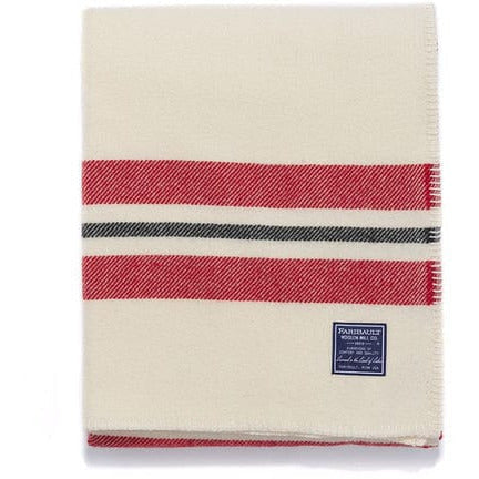 1 Cabin Wool Throw  -  Natural/Red/Black