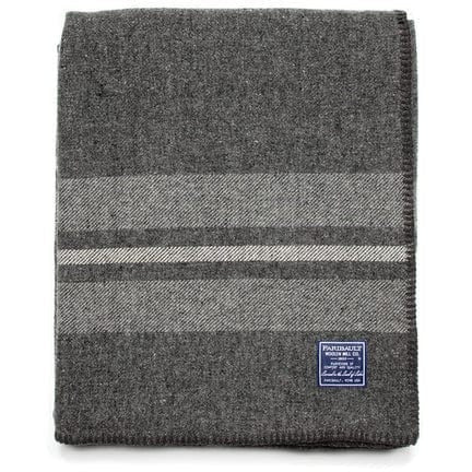 1 Cabin Wool Throw  -  Charcoal/Heather Gray/Natural