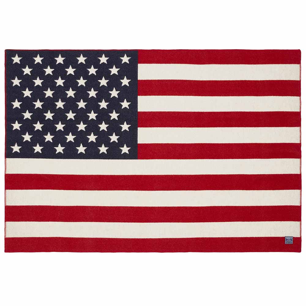 1 American Flag Wool Throw  -  Red/White/Navy