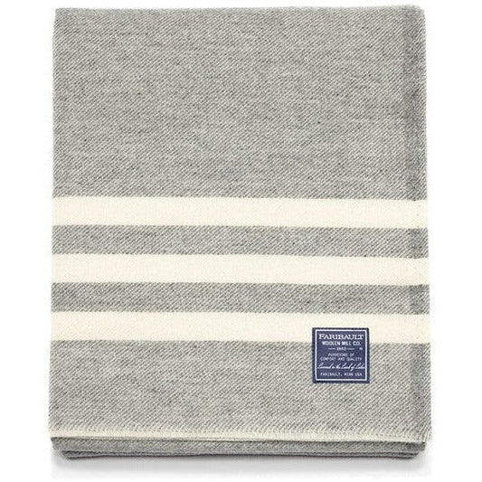1 Trapper Wool Throw  -  Gray/Natural Stripe