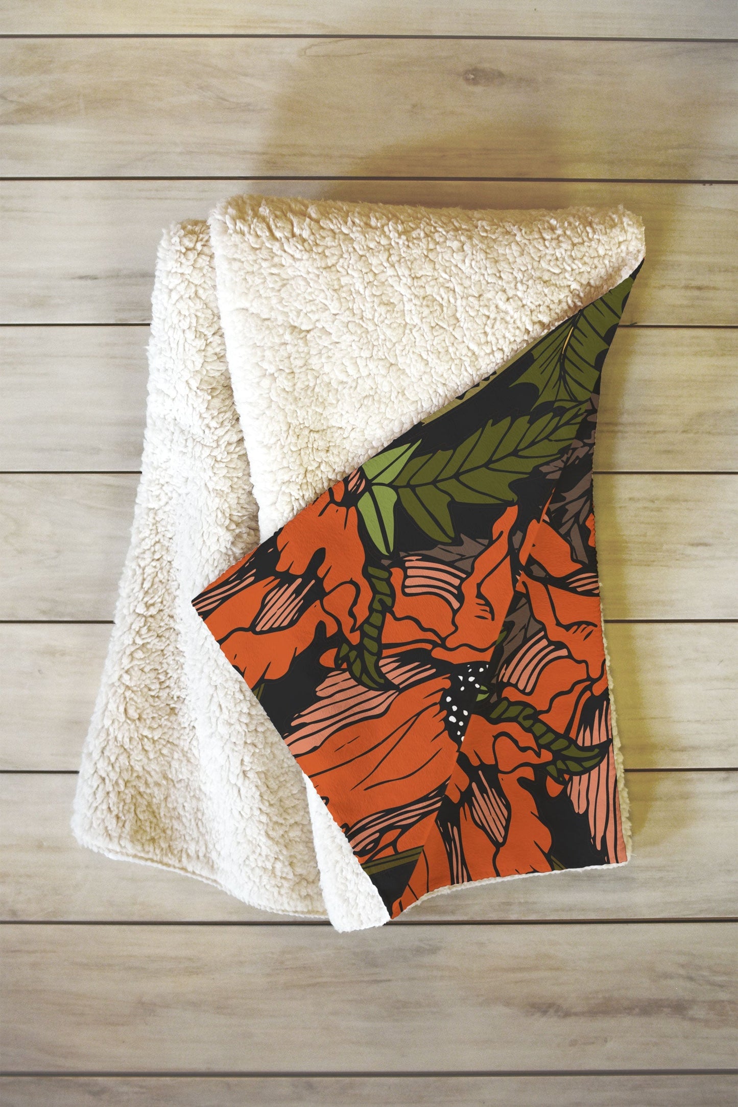 Autumn Poppies Fleece Throw Blanket (DS) DD