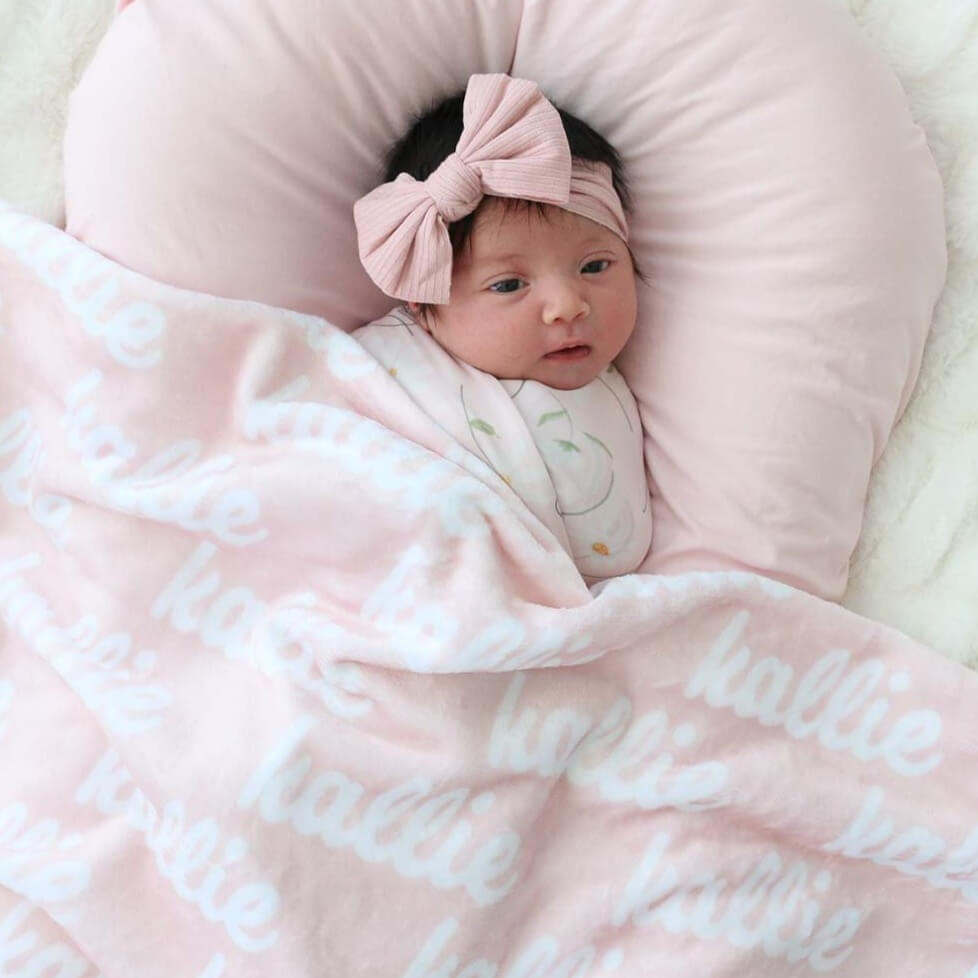 Personalized Color Blanket | Baby Pink