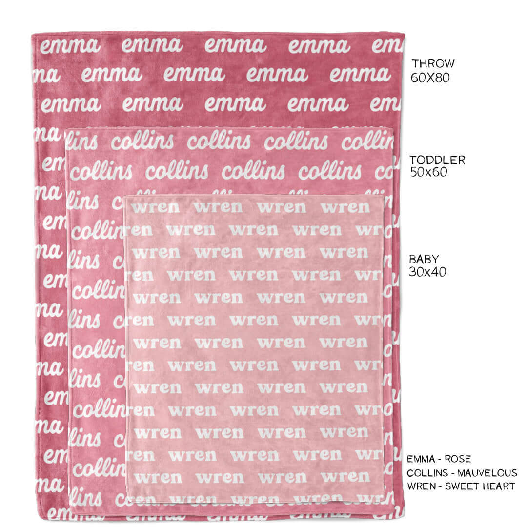 Pretty in Pink Personalized Color Blankets | Discontinued Colors