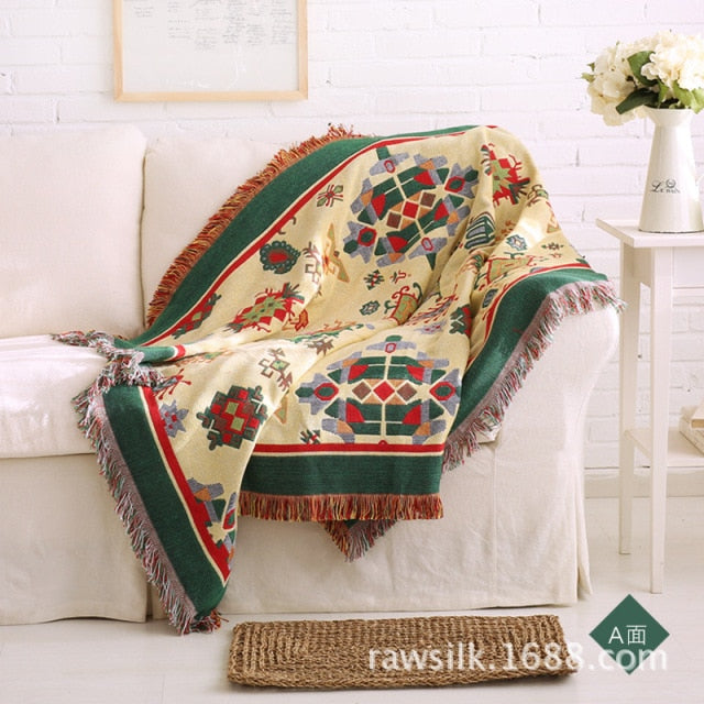 Turkish Cotton Knitted Sofa Blanket