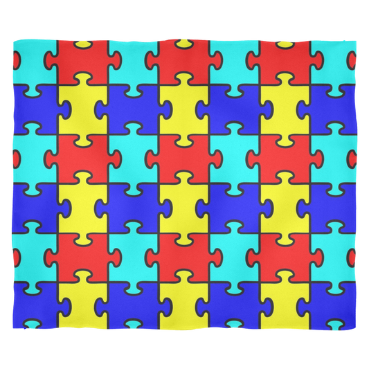 Autism Puzzle Pieces SOFT Fleece Blanket