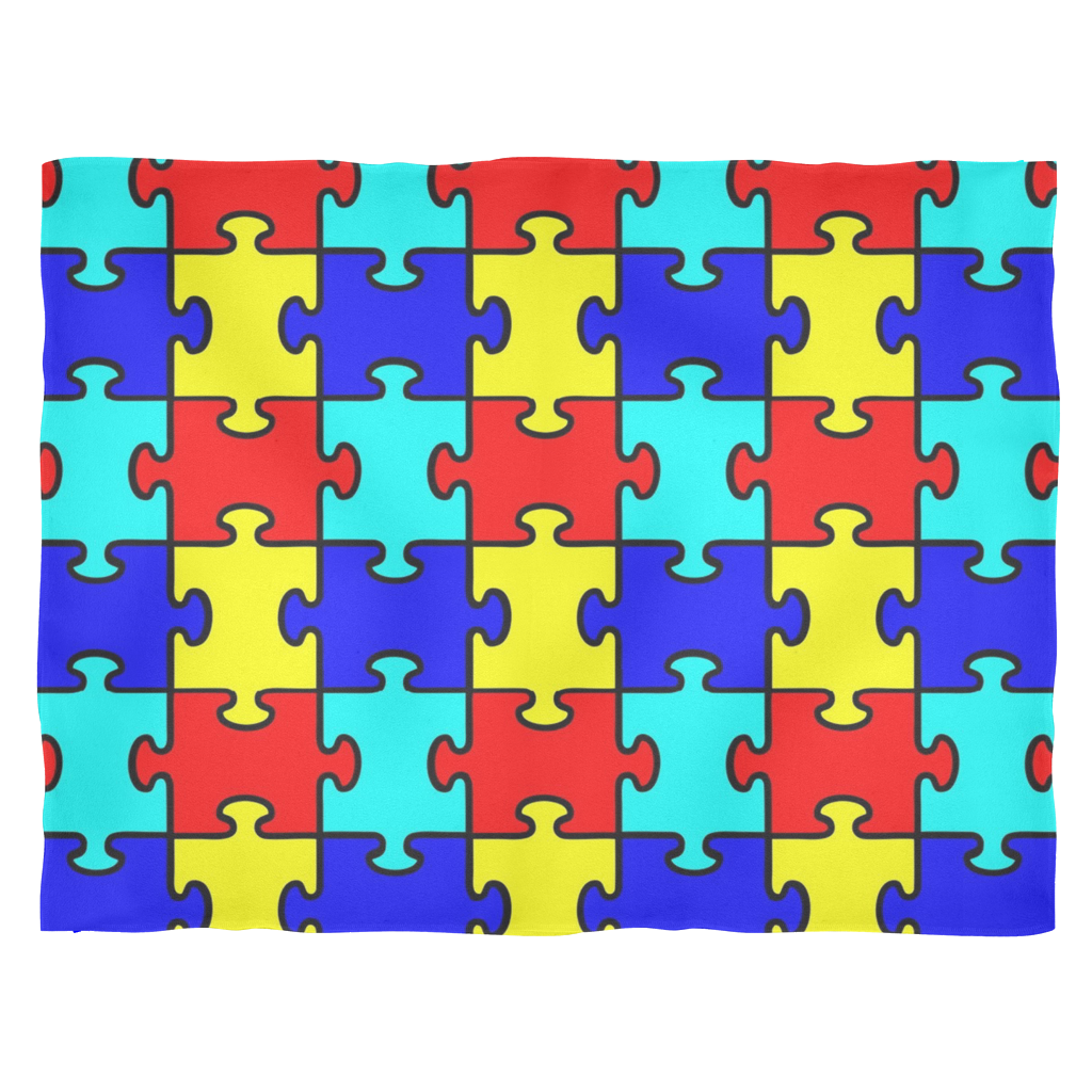 Autism Puzzle Pieces SOFT Fleece Blanket