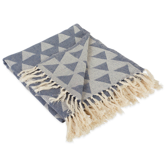 French Blue Triangle Throw